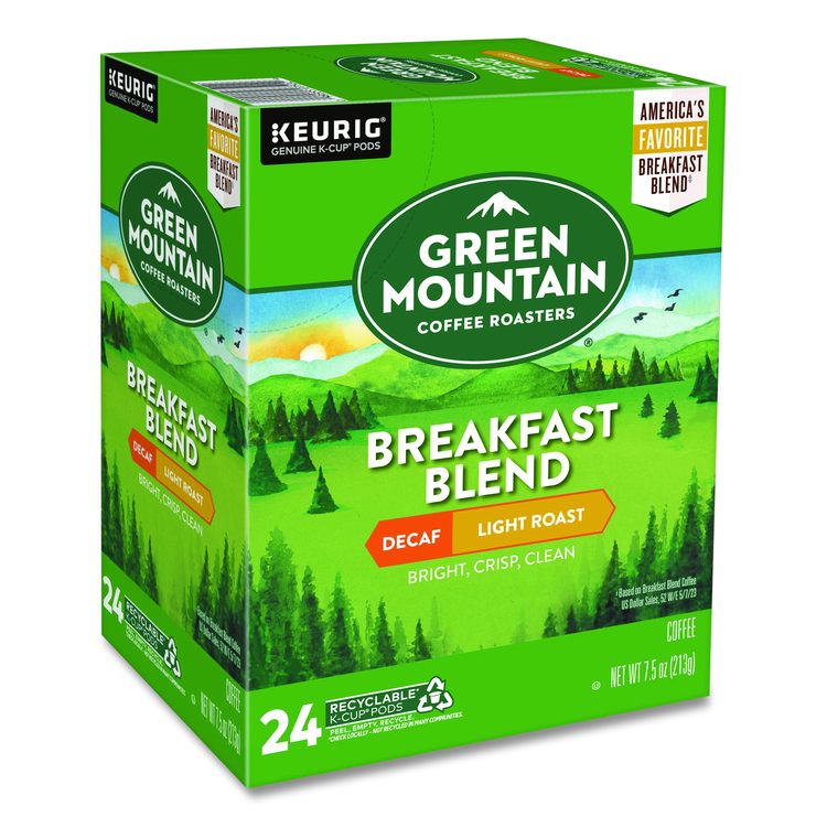 Breakfast Blend Decaf Coffee K-Cups, 96/Carton