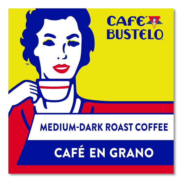 Cafe Bustelo Whole Bean Coffee, Espresso, 32 oz Bag, 4/Carton