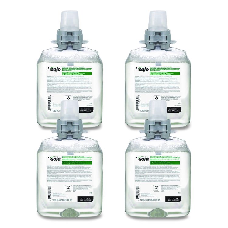 Green Certified Foam Hand Cleaner Refill, Unscented, 1,250 mL, 4/Carton