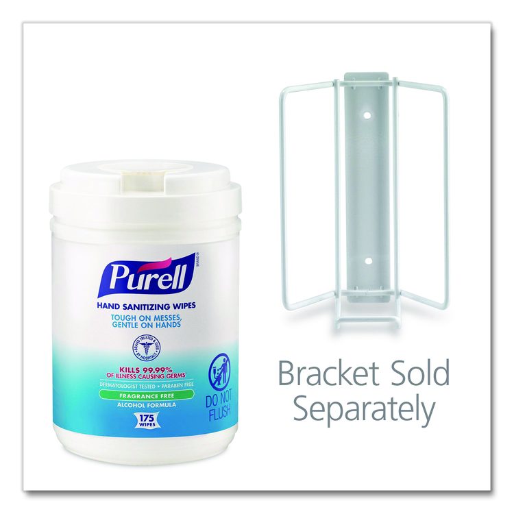 Hand Sanitizing Wipes Basic Wall Bracket, White
