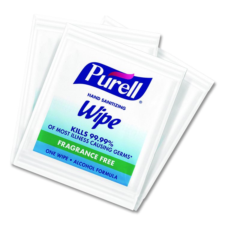 Sanitizing Hand Wipes, Individually Wrapped, 1-Ply, 4.5 x 6.5, Lemon, White, 1,800/Carton
