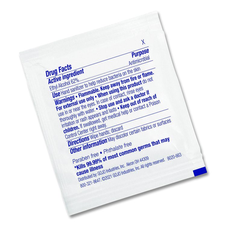 Sanitizing Hand Wipes, Individually Wrapped, 1-Ply, 4.5 x 6.5, Lemon, White, 1,800/Carton