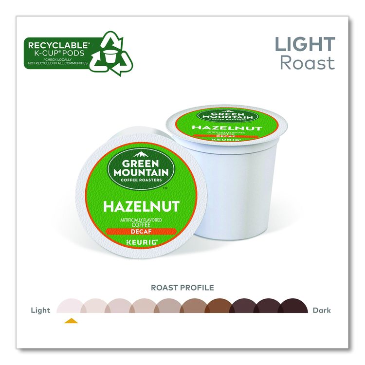 Hazelnut Decaf Coffee K-Cups, 96/Carton