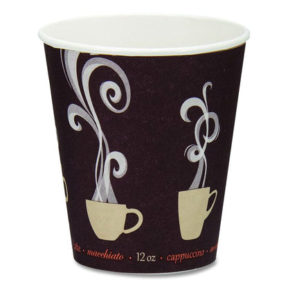 Thermoguard Insulated Paper Hot Cups, 12 oz, Steam Print Design, 600/Carton