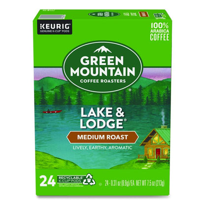 Lake and Lodge Coffee K-Cups, Medium Roast, 24/Box