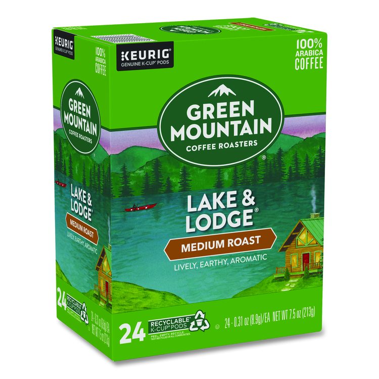 Lake and Lodge Coffee K-Cups, Medium Roast, 24/Box