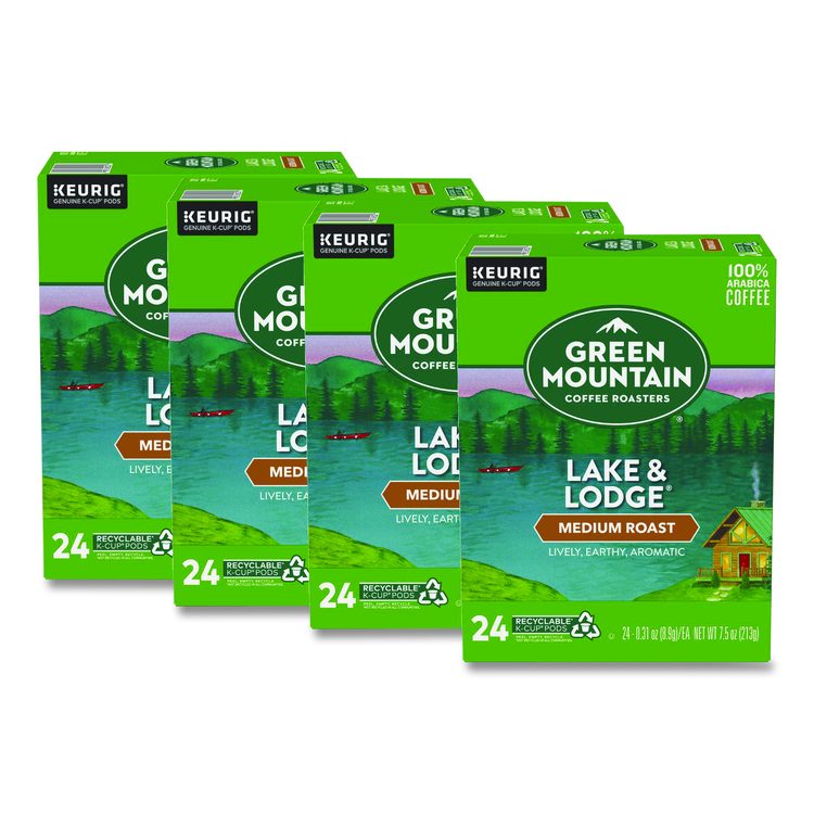 Lake and Lodge Coffee K-Cups, Medium Roast, 96/Carton