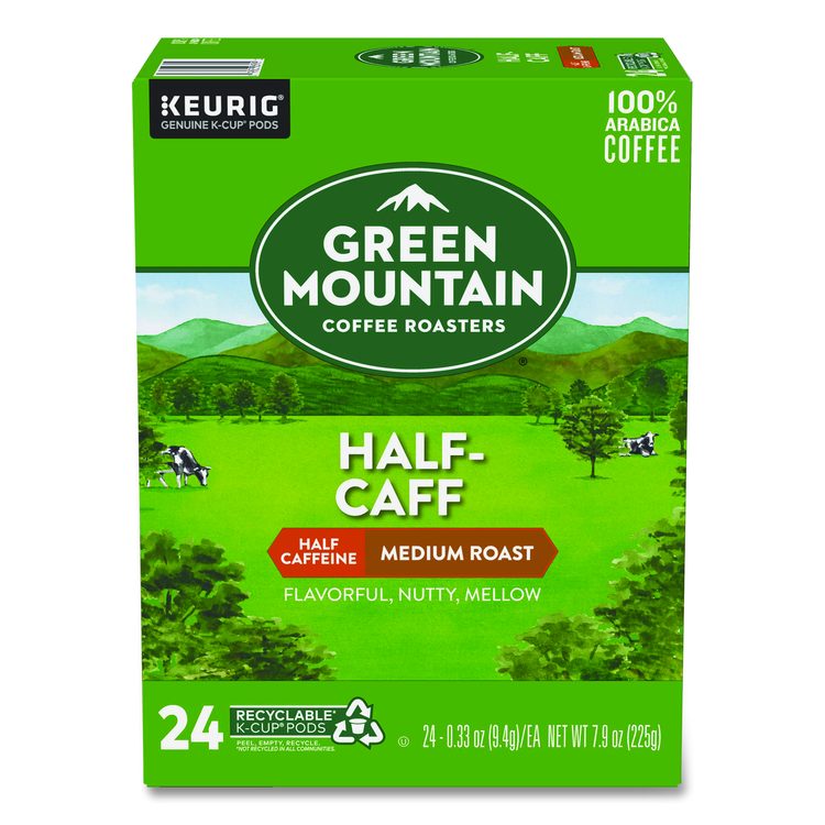 Half-Caff Coffee K-Cups, 24/Box