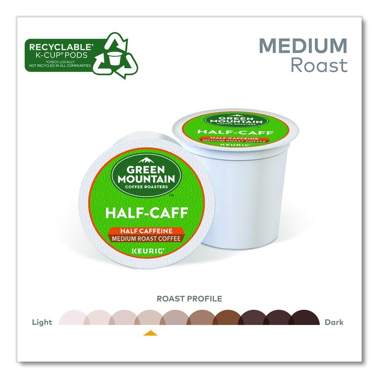 Half-Caff Coffee K-Cups, 24/Box
