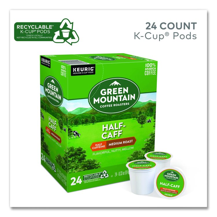 Half-Caff Coffee K-Cups, 24/Box