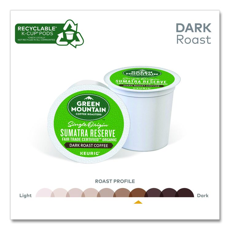 Fair Trade Organic Sumatran Extra Bold Coffee K-Cups, 24/Box