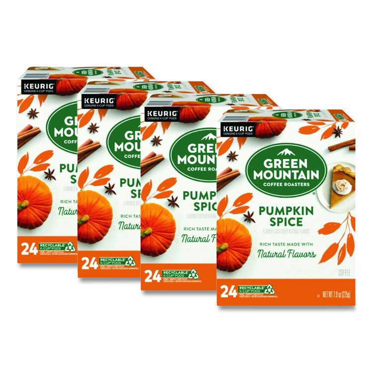 Fair Trade Certified Pumpkin Spice Flavored Coffee K-Cups, 96/Carton