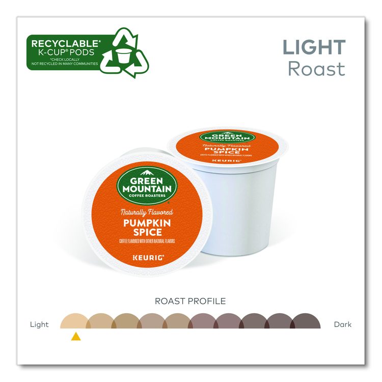 Fair Trade Certified Pumpkin Spice Flavored Coffee K-Cups, 96/Carton
