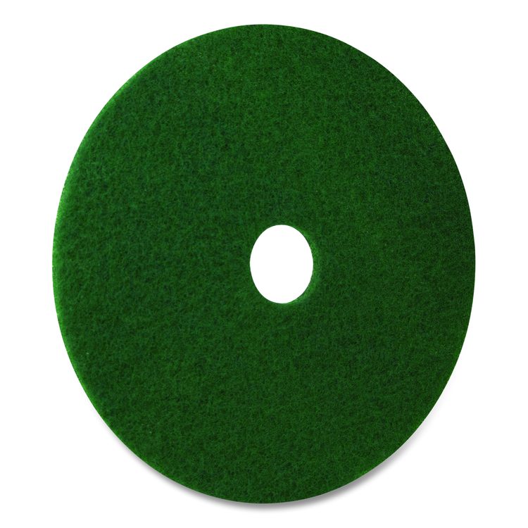 Scrubbing Pad, 13" Diameter, Green, 5/Carton