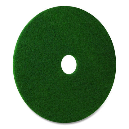 Scrubbing Pad, 13" Diameter, Green, 5/Carton
