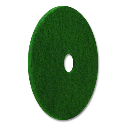 Scrubbing Pad, 13" Diameter, Green, 5/Carton