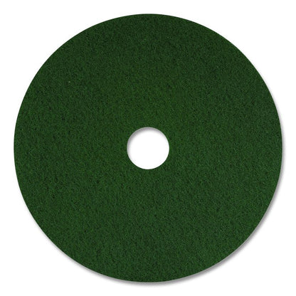 Scrubbing Pad, 13" Diameter, Green, 5/Carton