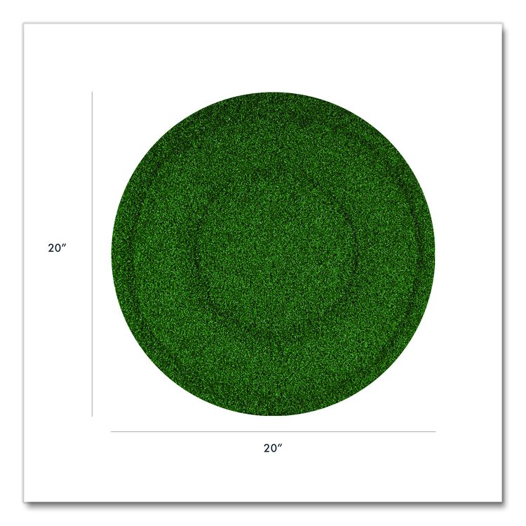 TurfScrub Brush Floor Pad, 20" Diameter, Green, 4/Carton