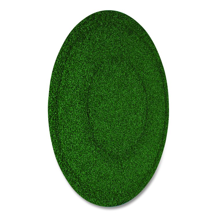 TurfScrub Brush Floor Pad, 20" Diameter, Green, 4/Carton