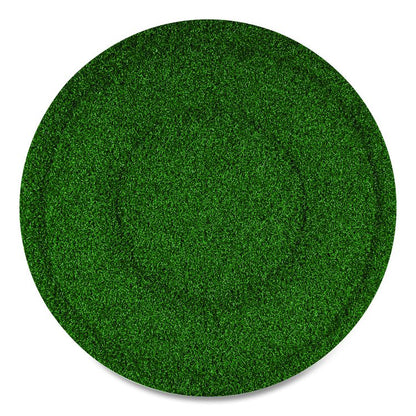 TurfScrub Brush Floor Pad, 20" Diameter, Green, 4/Carton