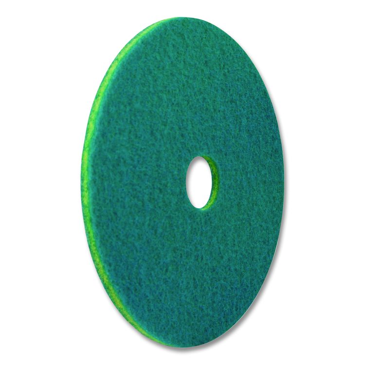 SmartScrub Floor Pad, 13" Diameter, Blue/Yellow, 5/Carton