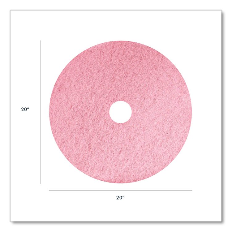 Remover Burnishing Pads, 20", Pink, 5/Carton