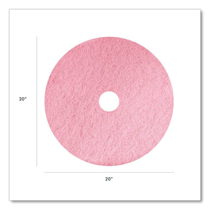 Remover Burnishing Pads, 20", Pink, 5/Carton