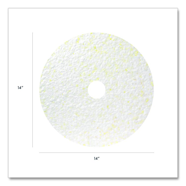 Toro Floor Pad, 14" Diameter, White/Brown/Yellow, 2/Carton