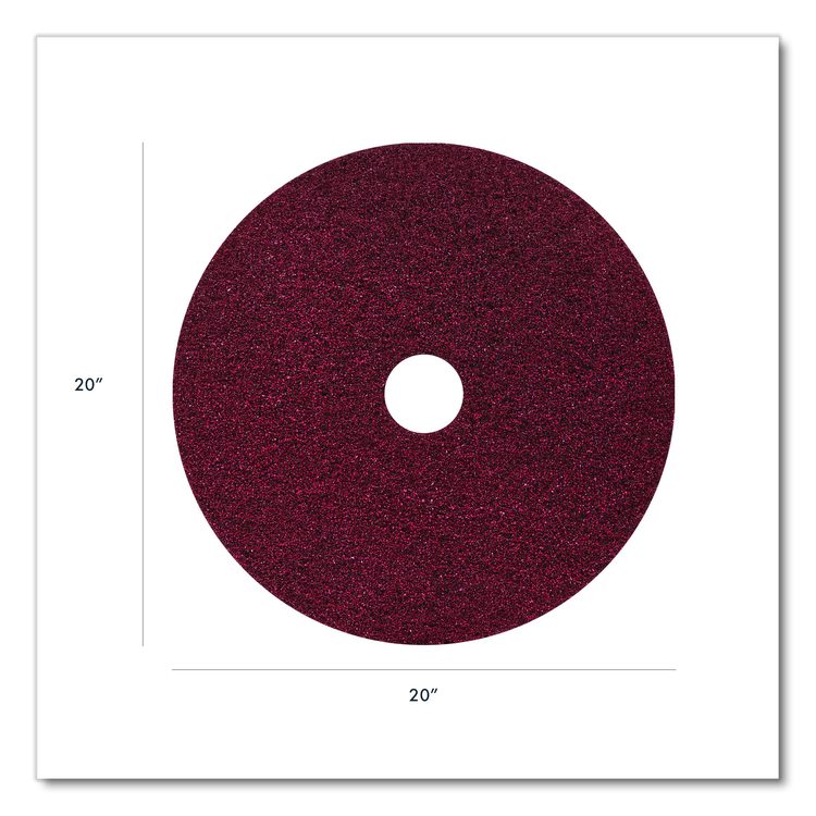 Black Diamond 400 Grit Heavy-Duty Cleaning Pad, 20" Diameter, Black/Red, 2/Carton