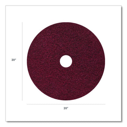 Black Diamond 400 Grit Heavy-Duty Cleaning Pad, 20" Diameter, Black/Red, 2/Carton
