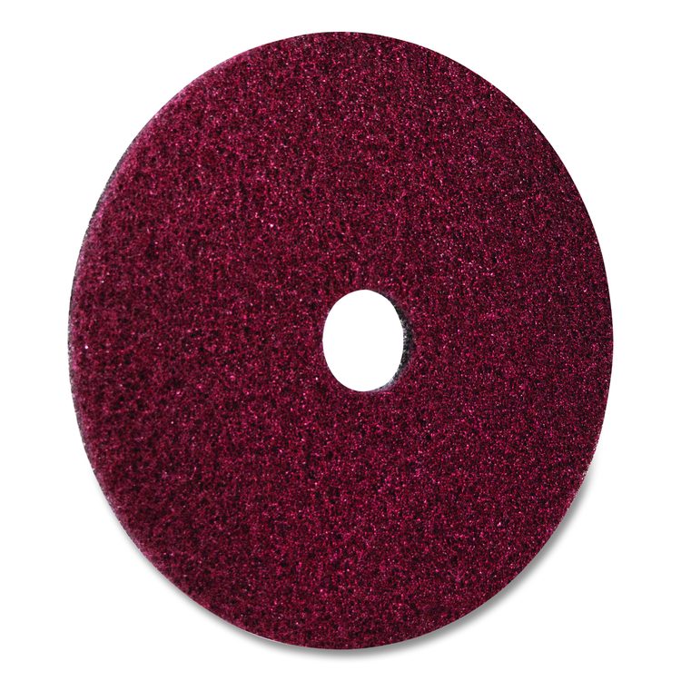 Black Diamond 400 Grit Heavy-Duty Cleaning Pad, 20" Diameter, Black/Red, 2/Carton