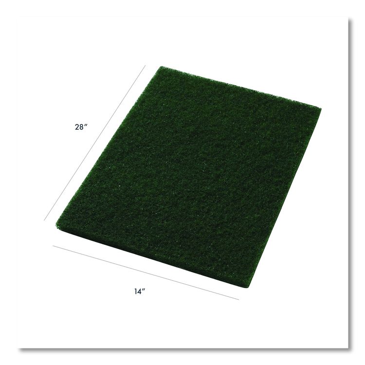Scrubbing Pad, 14 x 28, Green, 5/Carton