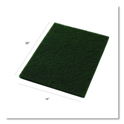 Scrubbing Pad, 14 x 28, Green, 5/Carton