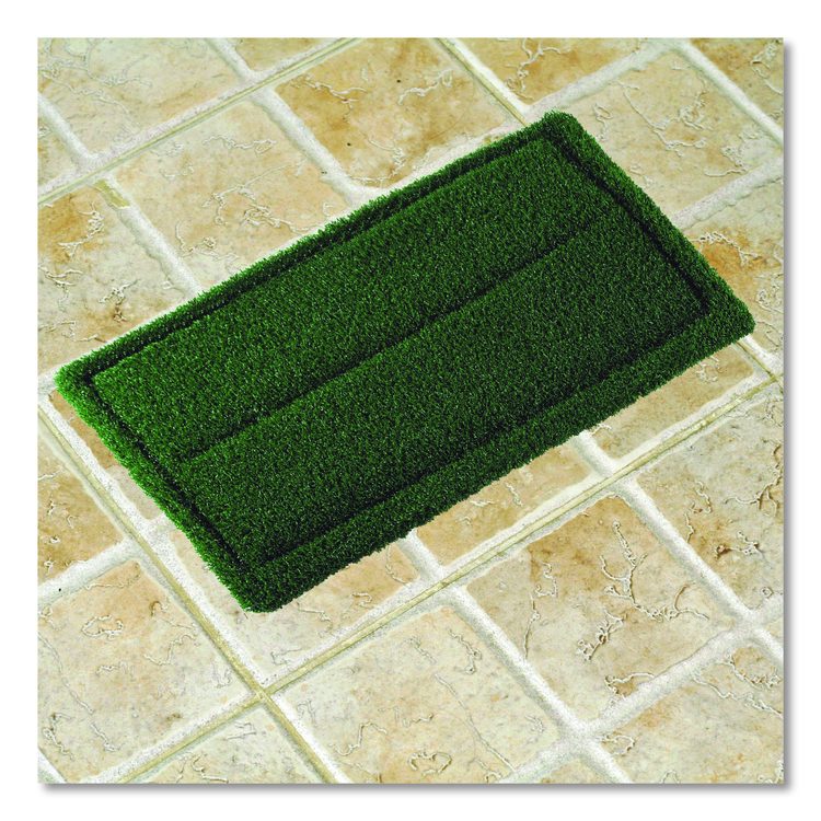 TurfScrub Brush Floor Pad, 14 x 20, Green, 4/Carton