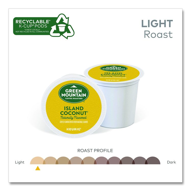 Island Coconut Coffee K-Cup Pods, 96/Carton