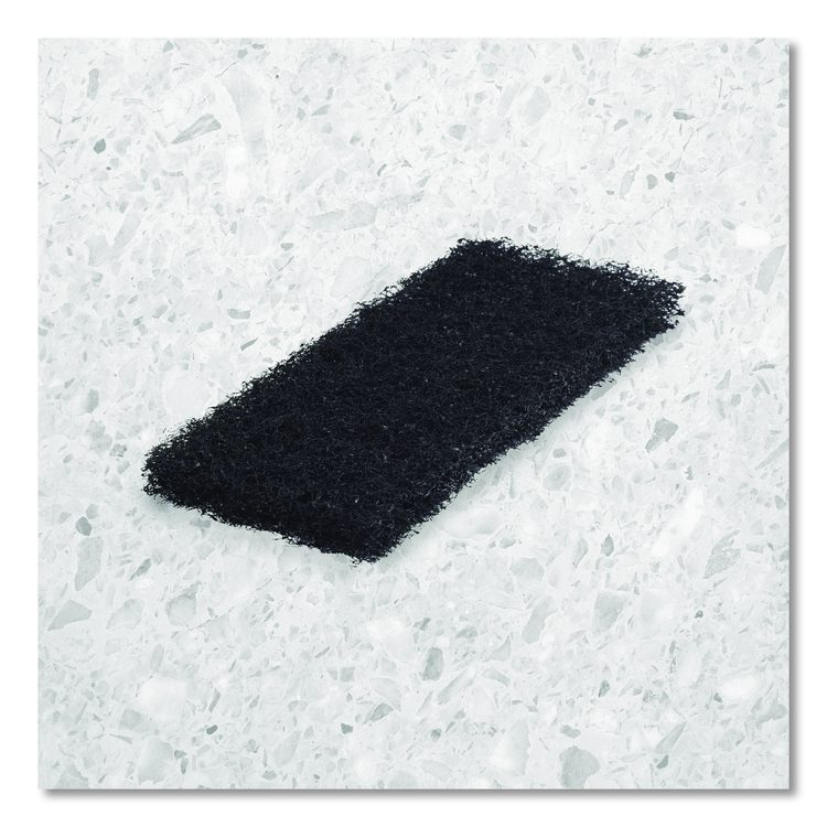 Octopus Heavy Duty Cleaning Pad, 6 x 9, Black, 5 Pads/Bag, 4 Bags/Carton