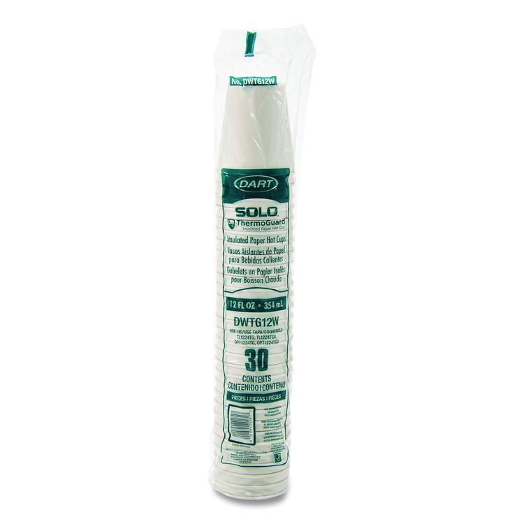 Thermoguard Insulated Paper Hot Cups, 12 oz, White Sustainable Forest Design, 600/Carton