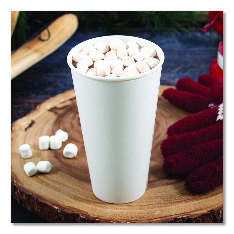 Thermoguard Insulated Paper Hot Cups, 20 oz, White Sustainable Forest Design, 600/Carton