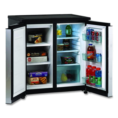 5.5 Cu.Ft. Side by Side Refrigerator/Freezer, Black/Platinum