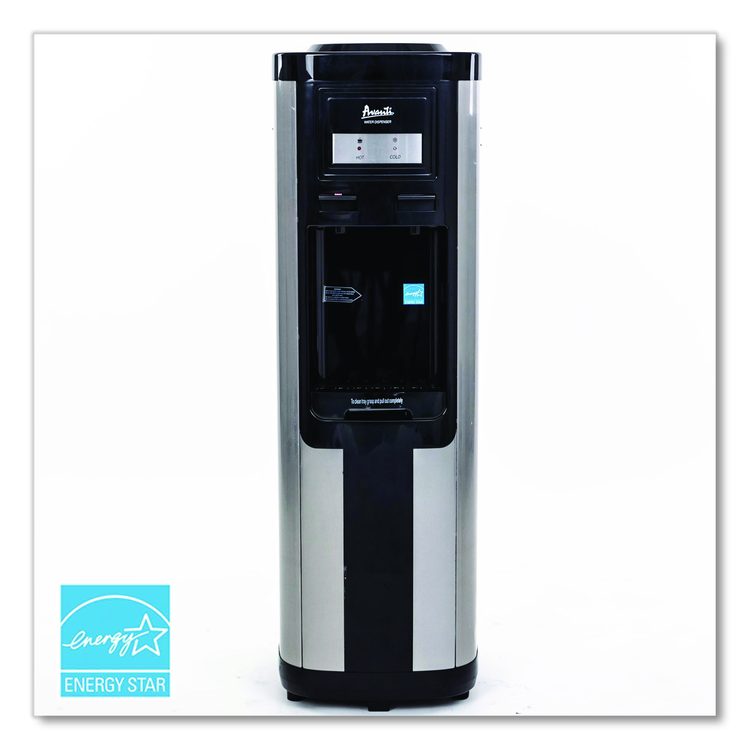 Hot and Cold Water Dispenser, 3 gal to 5 gal, 12.25 x 13 x 38.75, Stainless Steel