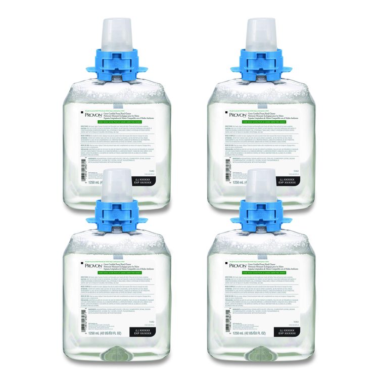 Green Certified Foam Hand Cleaner Refill, Fragrance-Free, 1,250 mL, 4/Carton