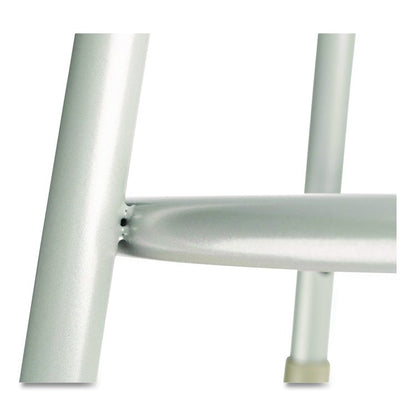 6400 Series Fixed Height Heavy Duty Vinyl Padded Steel Stool, Backless, Supports 500 lb, 24" Seat Height, Gray Seat/Base