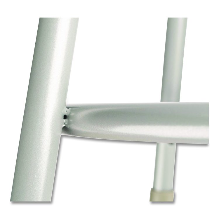 6400 Series Fixed Height Heavy Duty Vinyl Padded Steel Stool, Backless, Supports 500 lb, 30" Seat Height, Gray Seat/Base