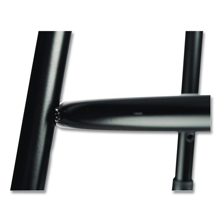6400 Series Fixed Height Heavy Duty Vinyl Padded Steel Stool, Backless, Supports 500 lb, 18" Seat Height, Black Seat/Base