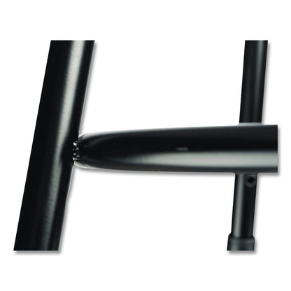 6400 Series Fixed Height Heavy Duty Vinyl Padded Steel Stool, Backless, Supports 500 lb, 30" Seat Height, Black Seat/Base
