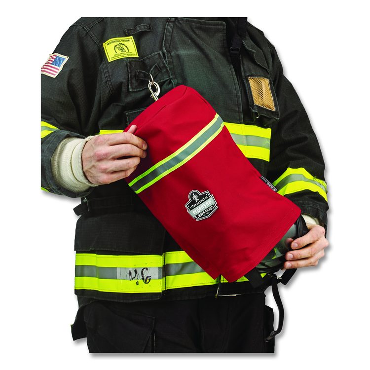 Arsenal 5082 SCBA Mask Bag with Hook-and-Loop Closure, Fleece Lining, 8.5 x 8.5 x 14, Red