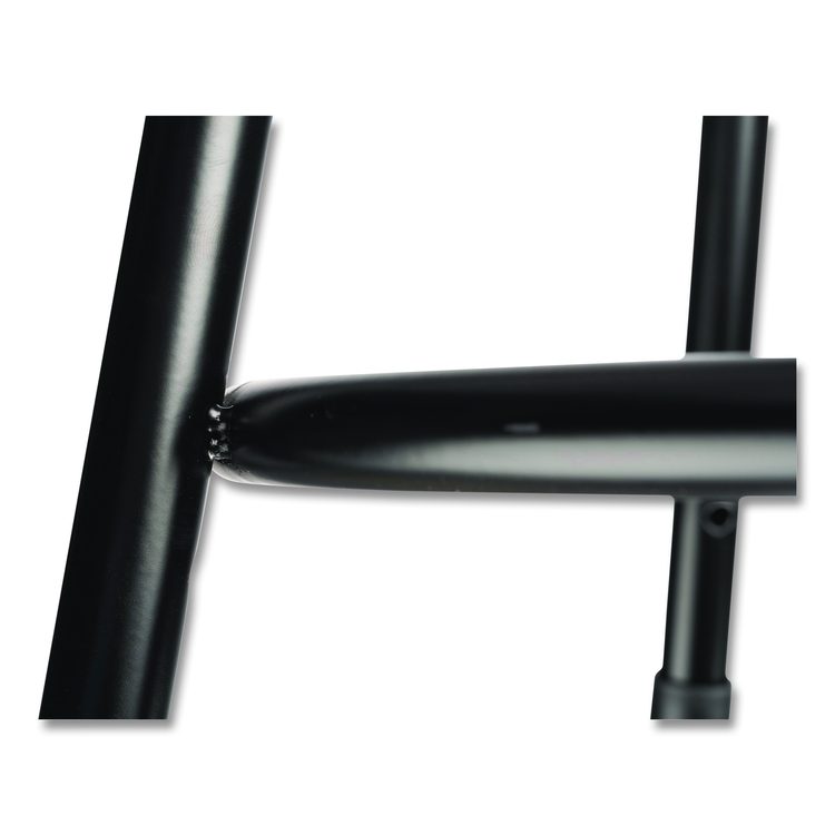 6400 Series Height Adjustable HD Vinyl Padded Steel Stool, Backless, Supports 500lb, 18.5"-26.5" Seat Height, Black Seat/Base