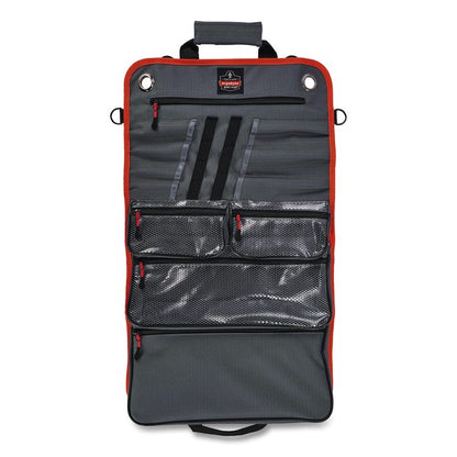 Arsenal 5874 Roll Up Tool Bag with Zipper Pockets, 5 Zippered Pockets, 7 Tool Slots, 1 x 27 x 16, Polyester, Gray