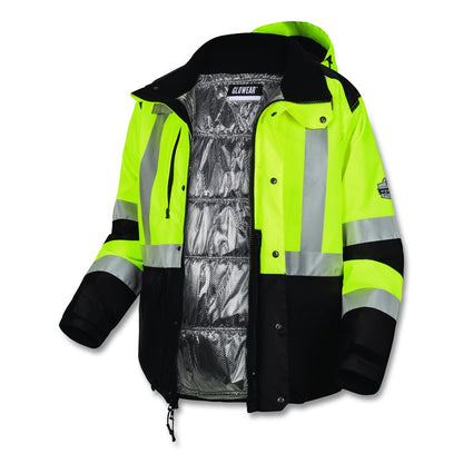 GloWear Class 3 Hi-Vis Winter Jacket with AmpliFIRE Heat Reflective Lining, Large, Lime