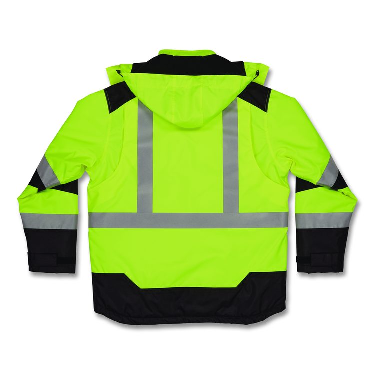 GloWear Class 3 Hi-Vis Winter Jacket with AmpliFIRE Heat Reflective Lining, X-Large, Lime